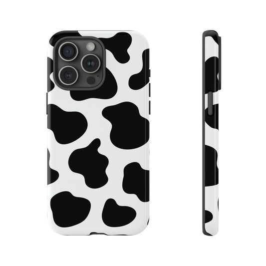 Cow Print Iphone 15 14 13 12 Pro Case, Cute Black White Tough Cases 11 8 Plus X XR XS Max Galaxy S20 S23 S10 Phone Cover Pixel