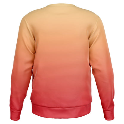 Red Orange Yellow Ombre Sweatshirt, Gradient Tie Dye Crewneck Fleece Cotton Sweater Jumper Pullover Men Women Adult Designer Top