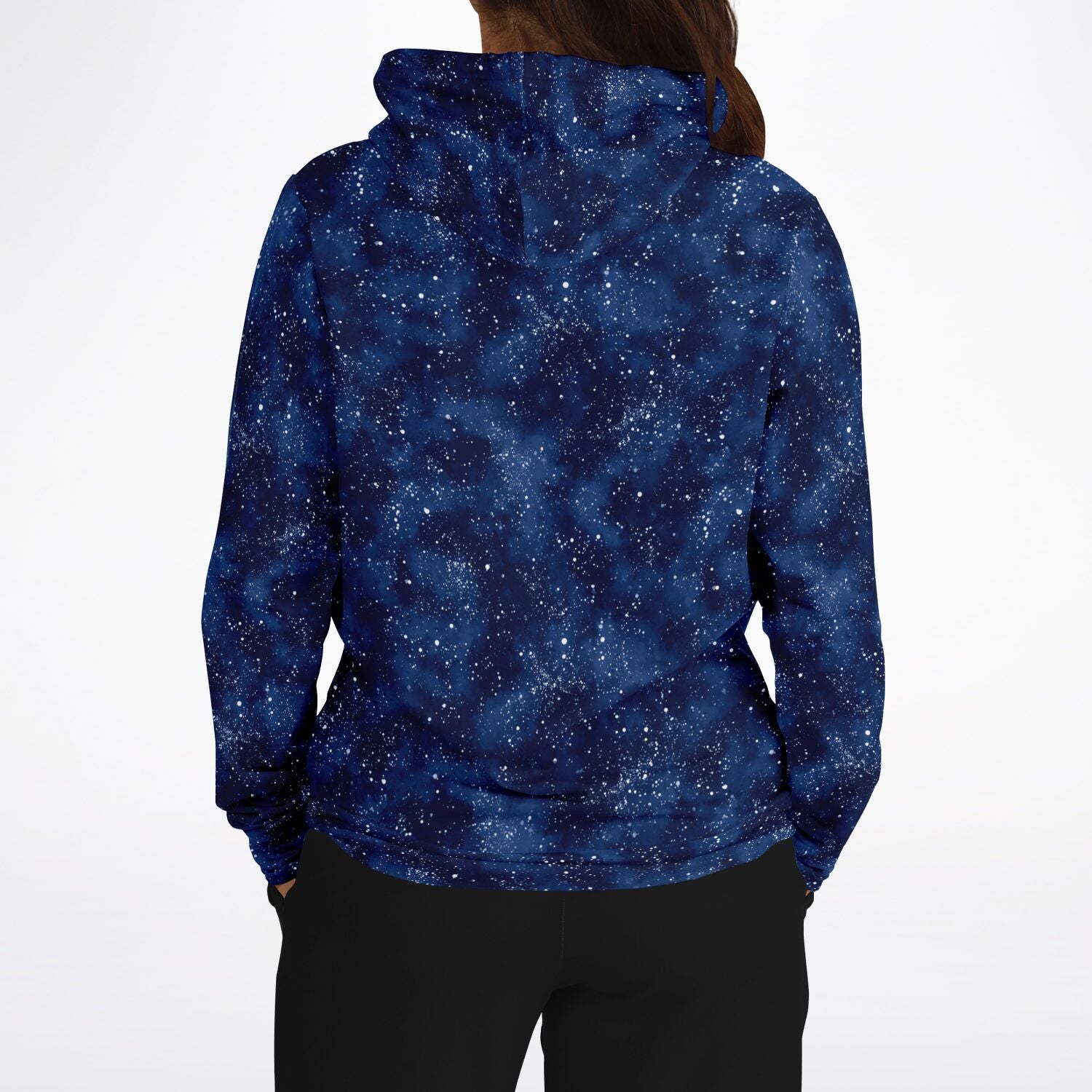 Blue Galaxy Hoodie, Navy Space Stars Pullover Men Women Adult Aesthetic Graphic Cotton Hooded Sweatshirt with Pockets Designer Plus Size - Starcove Fashion