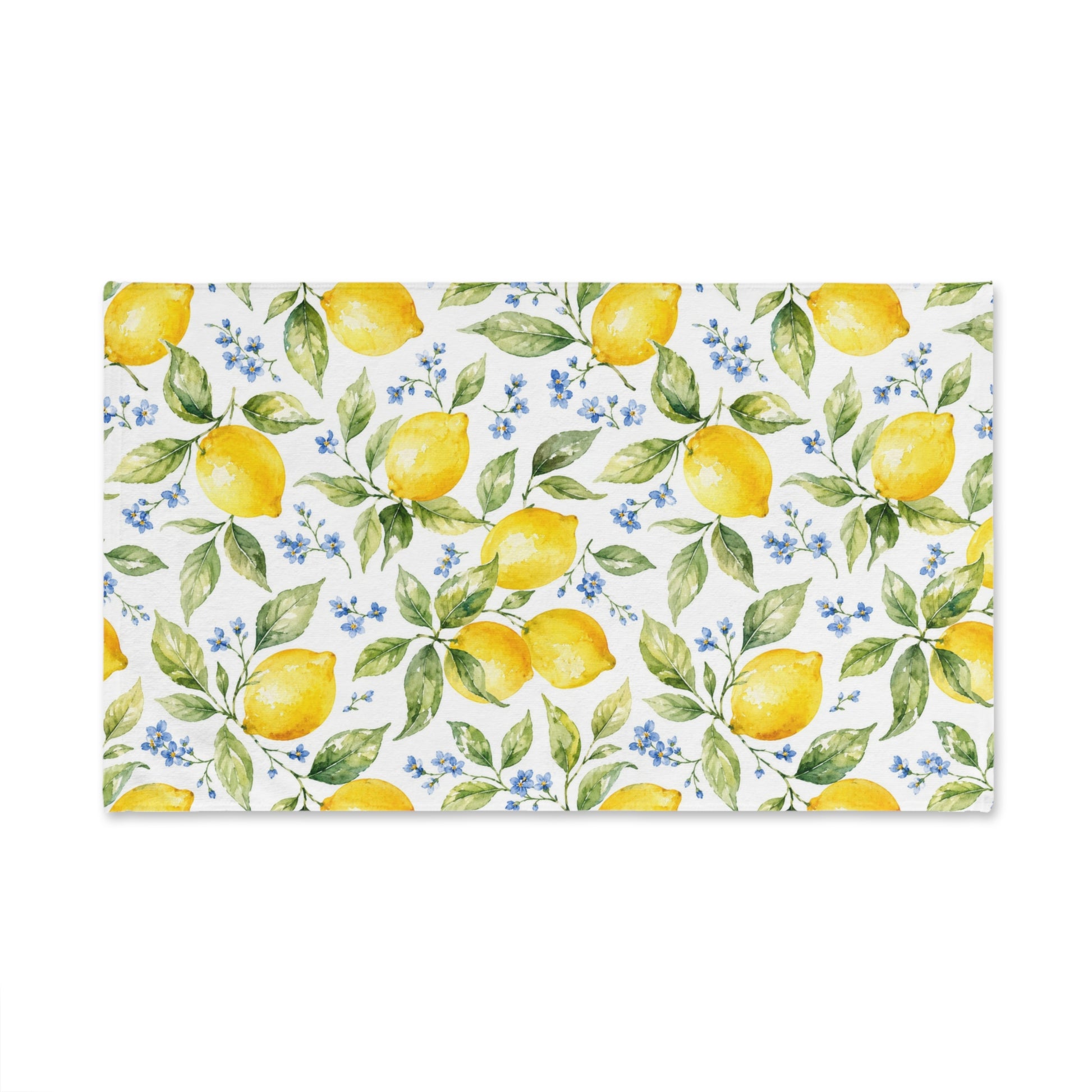 Lemon Hand Towel, Citrus Fruit Yellow Watercolor Mediterranean Guest Bath Softest Bathroom Spa Tea Cotton Kitchen Gift Her Women Linen - Starcove Fashion