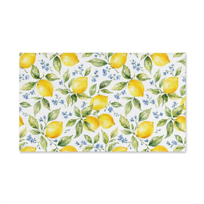 Lemon Hand Towel, Citrus Fruit Yellow Watercolor Mediterranean Guest Bath Softest Bathroom Spa Tea Cotton Kitchen Gift Her Women Linen - Starcove Fashion