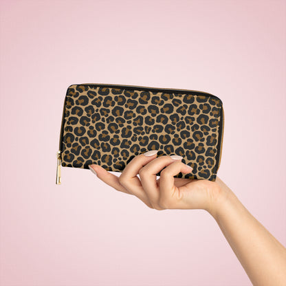Leopard Leather Wallet Women, Animal Print Cheetah Vegan Zipper Zip Around Coins Credit Cards Pocket Cash Ladies Female Pouch Clutch Purse