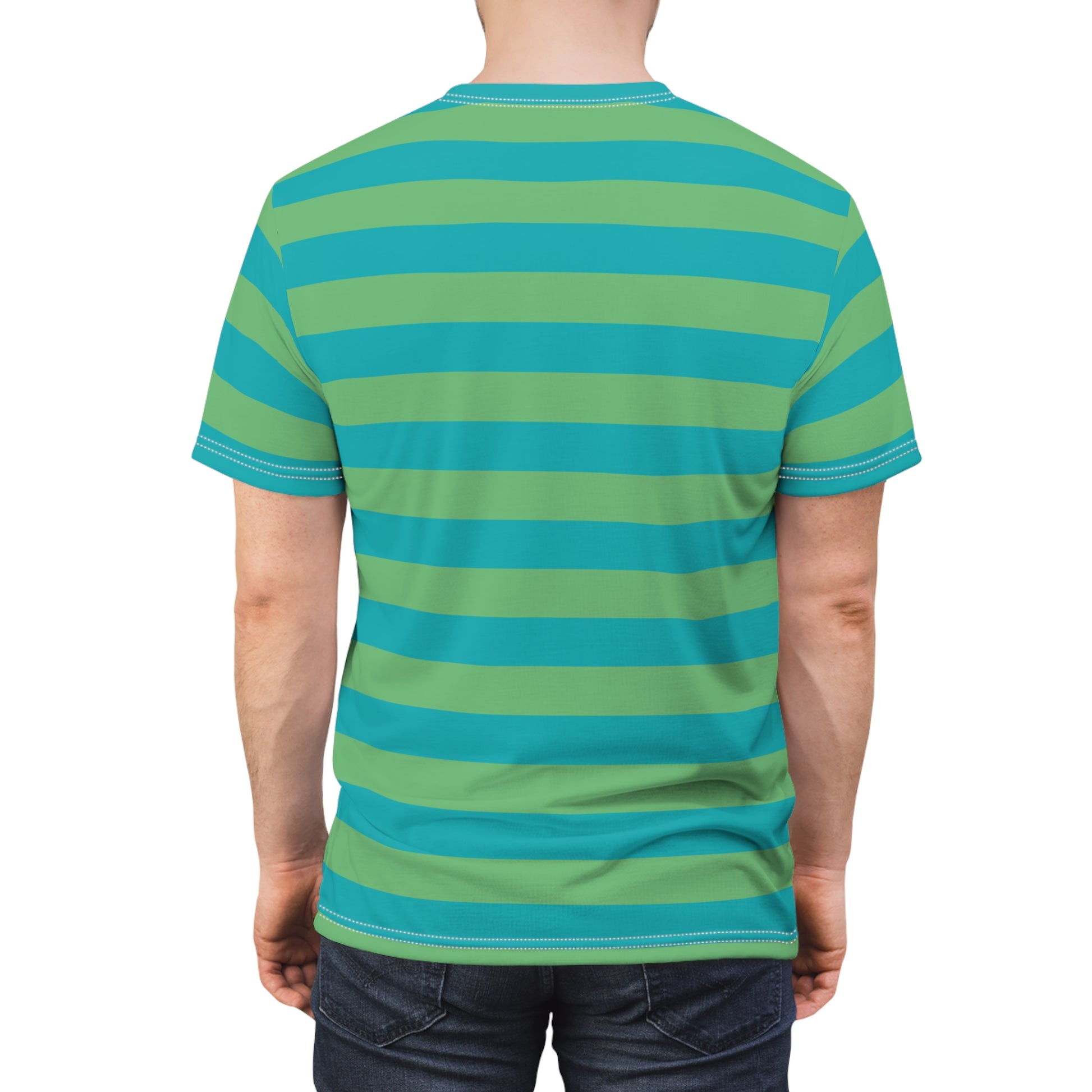 Light Blue Green Striped Tshirt, Pastel Stripes Designer Graphic Lightweight Heavyweight Crewneck Men Women Tee Top Short Sleeve Shirt - Starcove Fashion