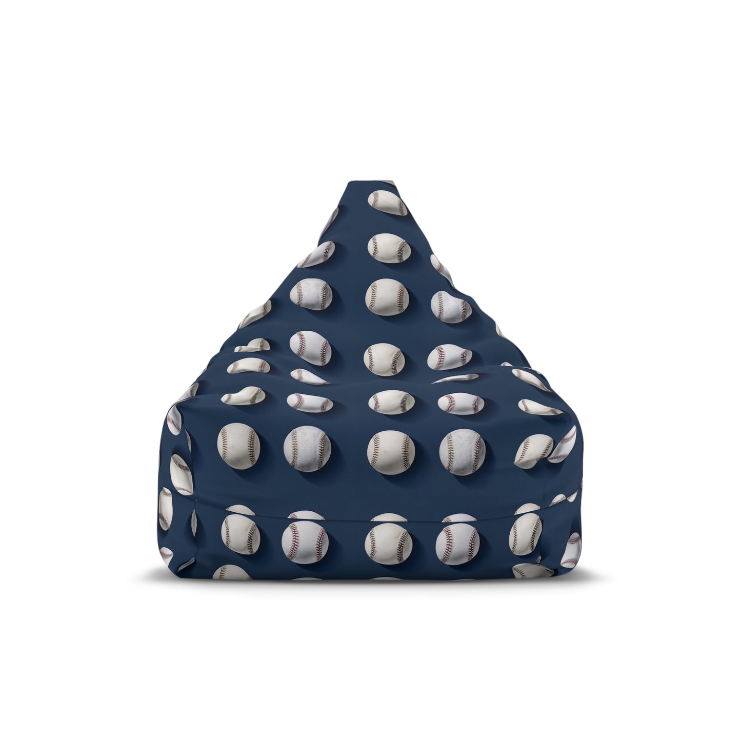 Baseball Bean Bag Chair Cover, Sports Balls Blue Washable Triangle Furniture Small Large Adult Children Kids Sofa Apartment Dorm Unfilled