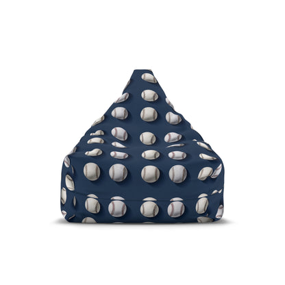 Baseball Bean Bag Chair Cover, Sports Balls Blue Washable Triangle Furniture Small Large Adult Children Kids Sofa Apartment Dorm Unfilled