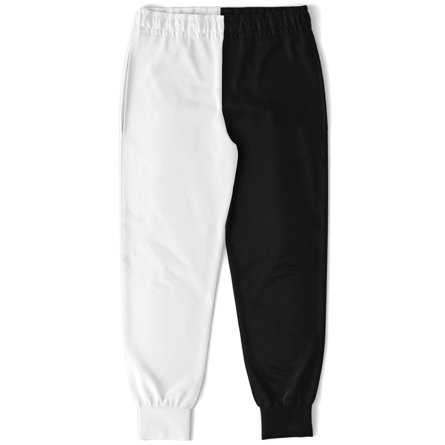 Half Black Half White Kids Joggers Sweatpants Pockets, Two Tone Split Color Block Youth Boys Fleece Fun Comfy Sweats Girls Pants Loungewear