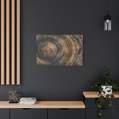 Tree Rings Canvas Gallery Wrap, Wood Farmhouse Nature Earth Watercolor Wall Art Print Decor Small Large Hanging Modern Landscape Living Room