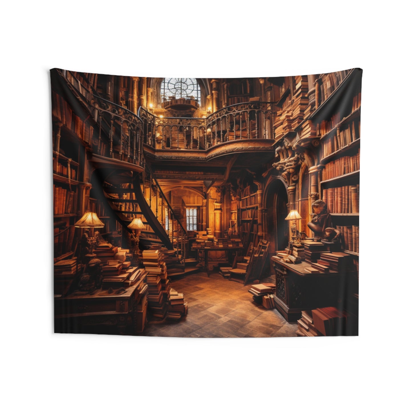 Vintage Library Tapestry, Retro Books Wall Art Hanging Cool Unique Landscape Aesthetic Large Small Decor Bedroom College Dorm Room Starcove Fashion