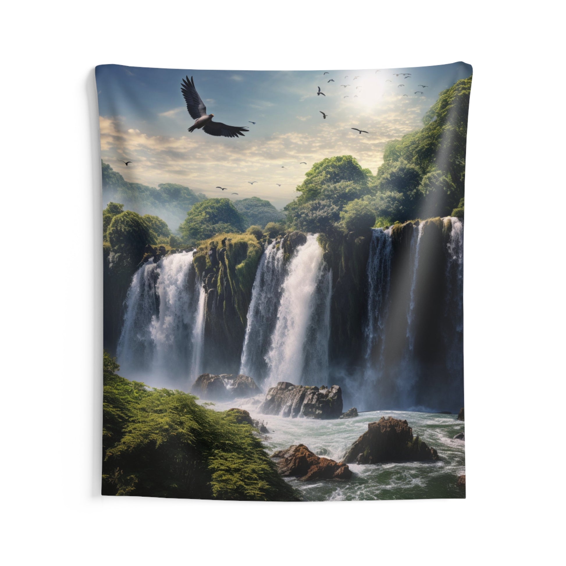 Waterfall Tapestry, Nature Birds Wall Art Hanging Cool Unique Vertical Aesthetic Large Small Decor Bedroom College Dorm Room Starcove Fashion