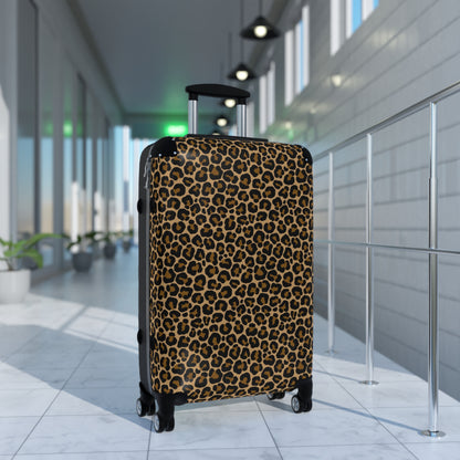 Leopard Suitcase Luggage, Animal Print Cheetah Carry On 4 Wheels Cabin Travel Small Large Set Rolling Spinner Lock Designer Hard Shell Case - Starcove Fashion