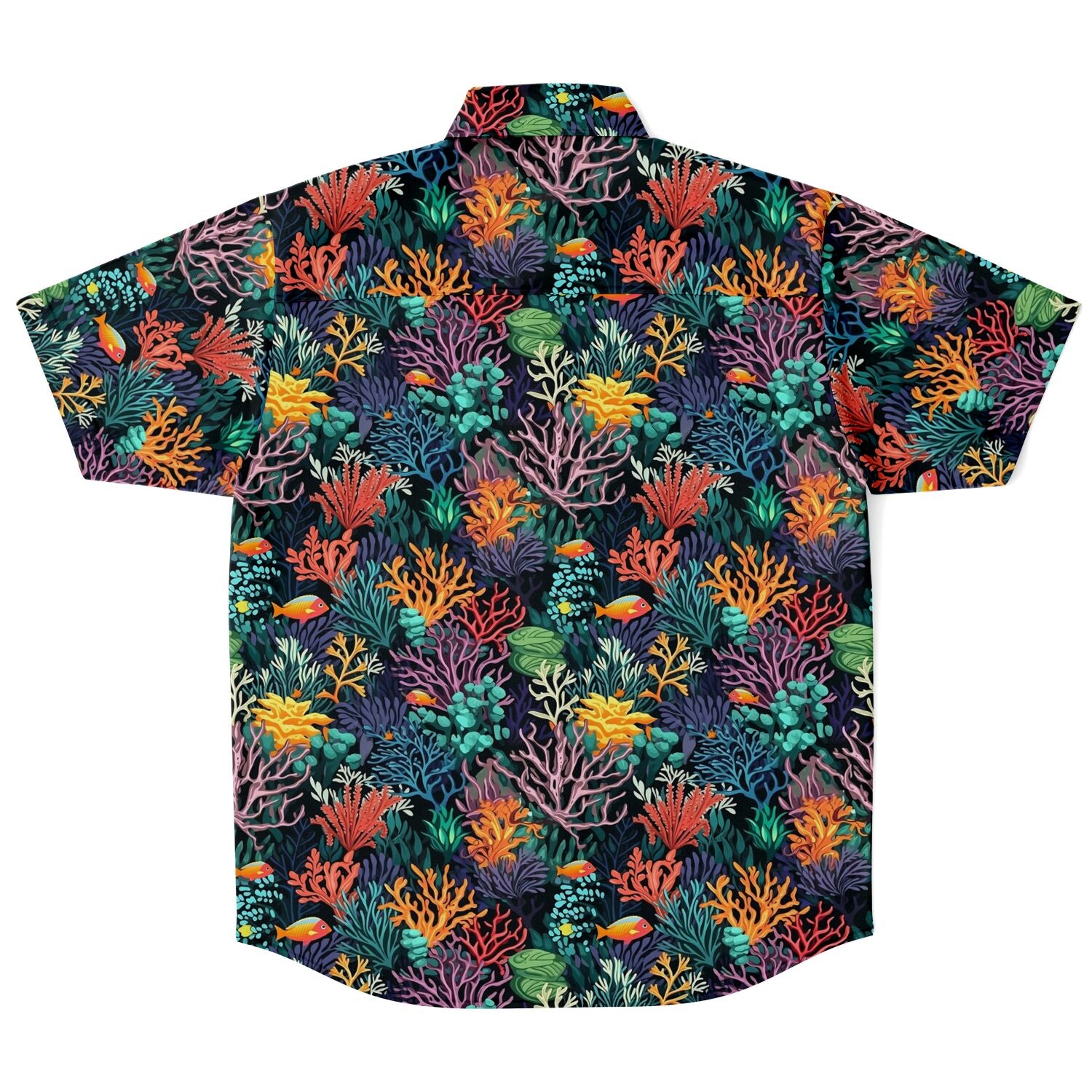 fish print dress shirt Men's Hawaiian Shirt Sea Ocean Fish Print Cotton Button-down Long Slee Yiume