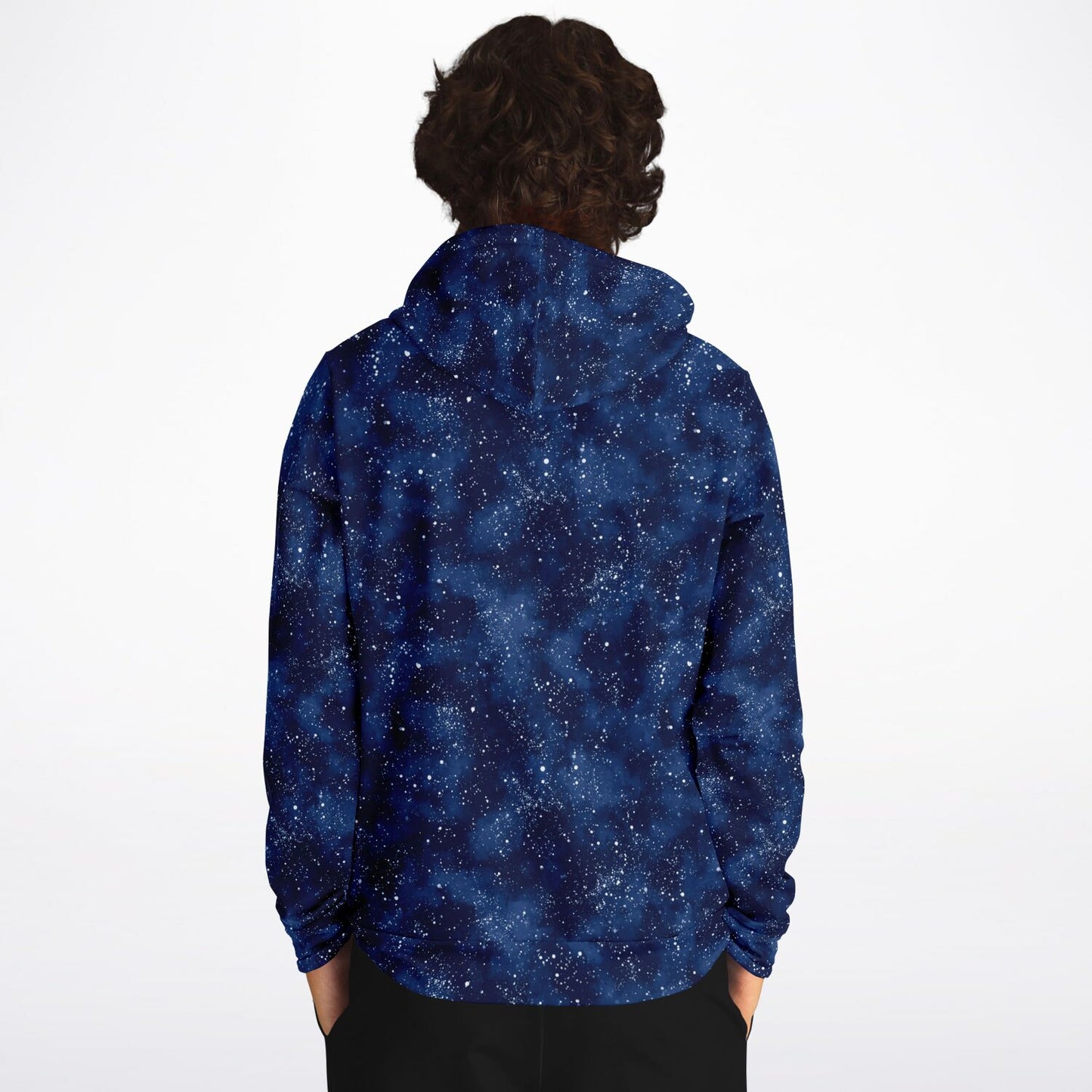 Blue Galaxy Hoodie, Navy Space Stars Pullover Men Women Adult Aesthetic Graphic Cotton Hooded Sweatshirt with Pockets Designer Plus Size - Starcove Fashion