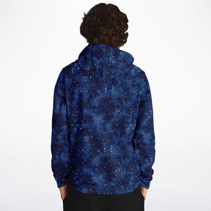Blue Galaxy Hoodie, Navy Space Stars Pullover Men Women Adult Aesthetic Graphic Cotton Hooded Sweatshirt with Pockets Designer Plus Size - Starcove Fashion