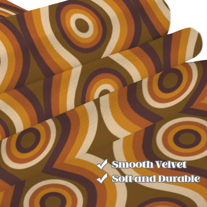 70s Retro Window Curtain, Orange Brown Vintage Kitchen Living Room Bedroom Bathroom Fabric Rod Pocket Decor Housewarming Home 63 Inch