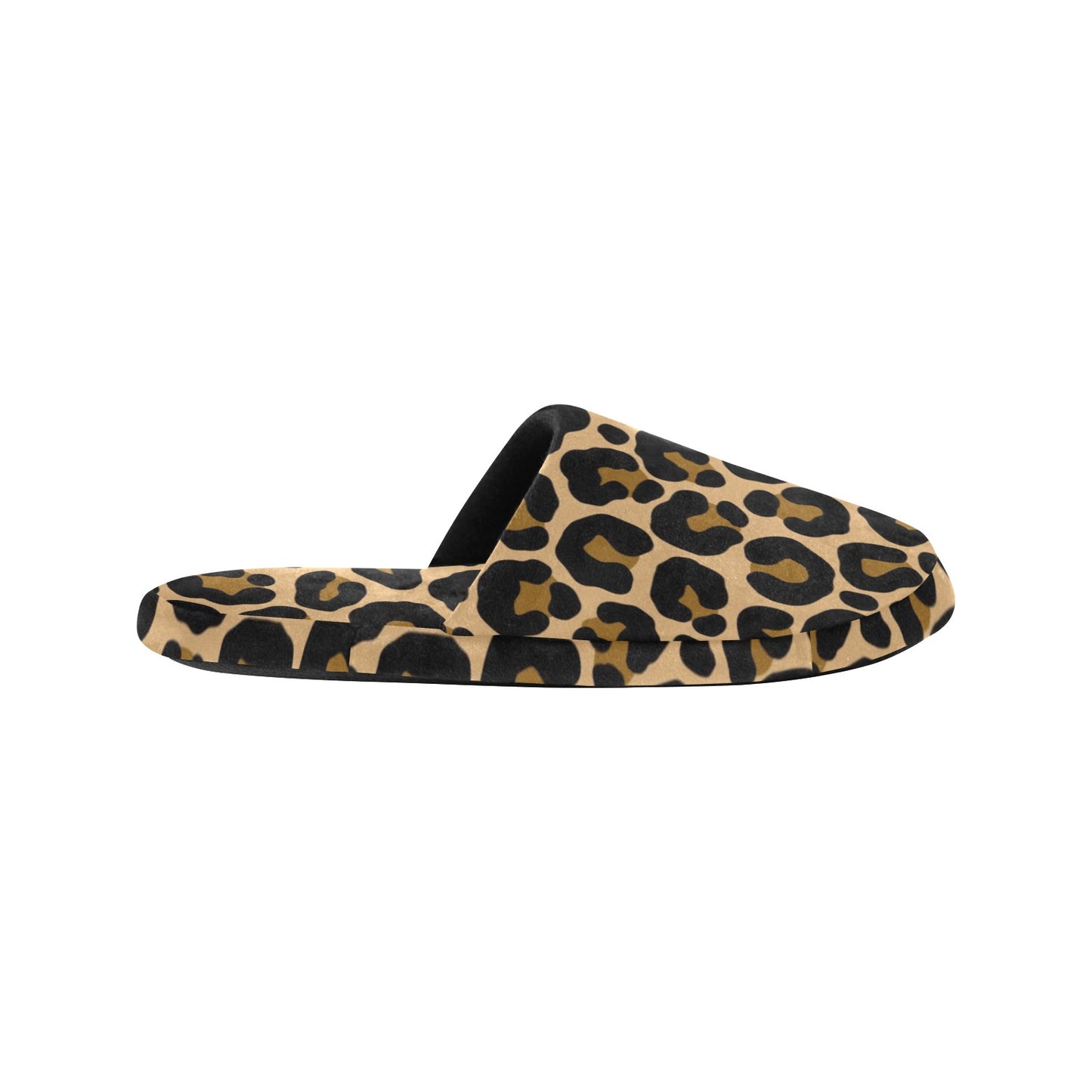 Leopard Women's House Slide Slippers, Animal Print Brown Cheetah Handmade Bedroom Cozy Winter Non Slip Bedroom Footwear Shoes Gift for Her