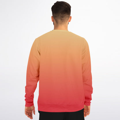 Red Orange Yellow Ombre Sweatshirt, Gradient Tie Dye Crewneck Fleece Cotton Sweater Jumper Pullover Men Women Adult Designer Top