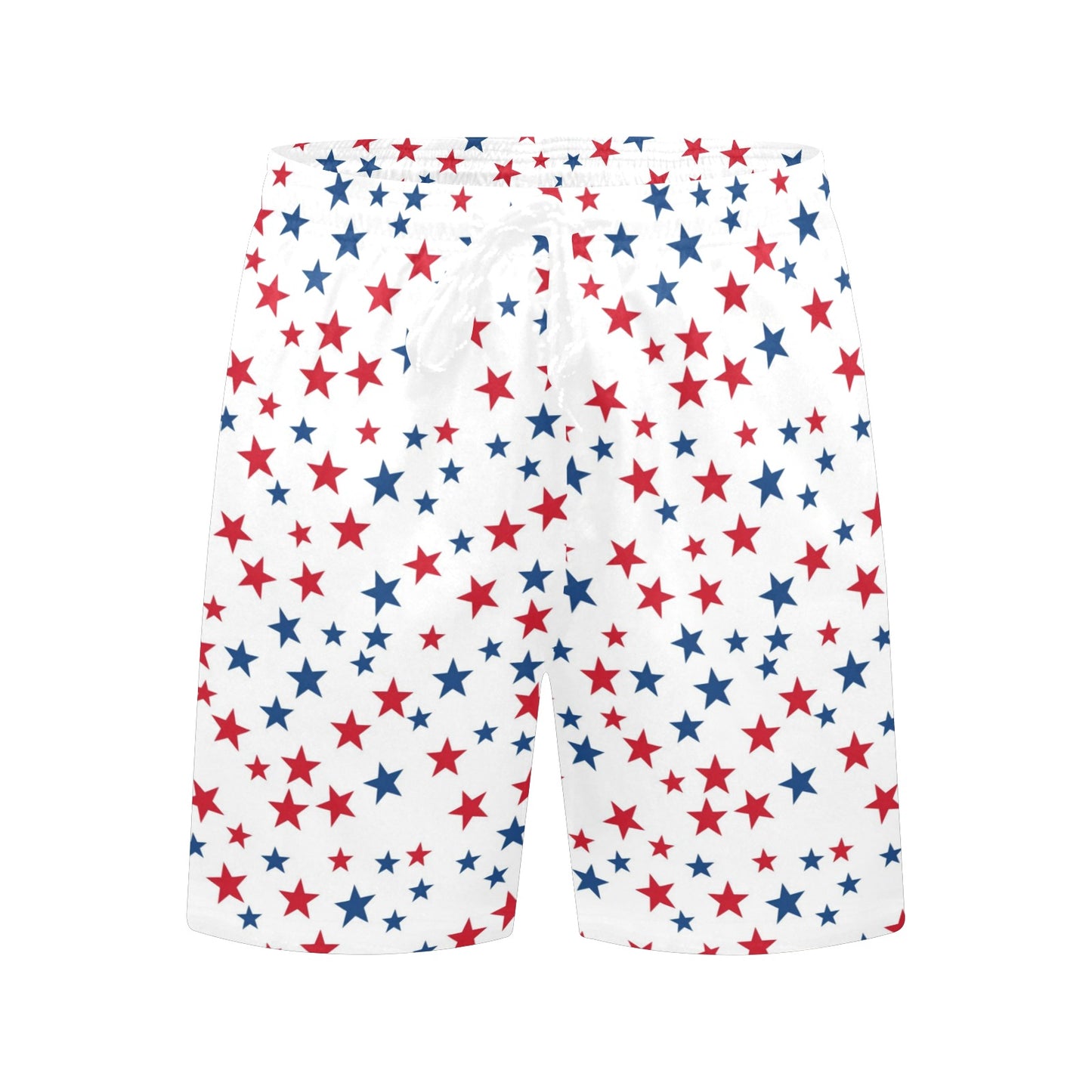 American Flag Stars Men Swim Trunks, Red White Blue Shorts USA Beach Pockets Mesh Lining Drawstring 4th of July Bathing Plus Size Patriotic - Starcove Fashion