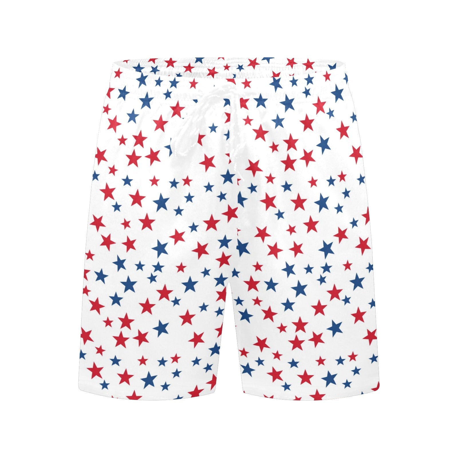 American Flag Stars Men Swim Trunks, Red White Blue Shorts USA Beach Pockets Mesh Lining Drawstring 4th of July Bathing Plus Size Patriotic - Starcove Fashion