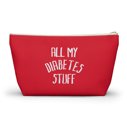 All My Diabetes Stuff, Diabetes Supply Bag, Funny Diabetic Supply Bag, Type 1 one Carry Case, Accessory Red Pouch Zipper w T-bottom - Starcove Fashion