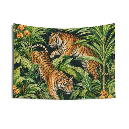 Bengal Tiger Tapestry, Jungle Green Foliage Wall Art Hanging Cool Unique Landscape Aesthetic Large Small Decor Bedroom College Dorm Room - Starcove Fashion