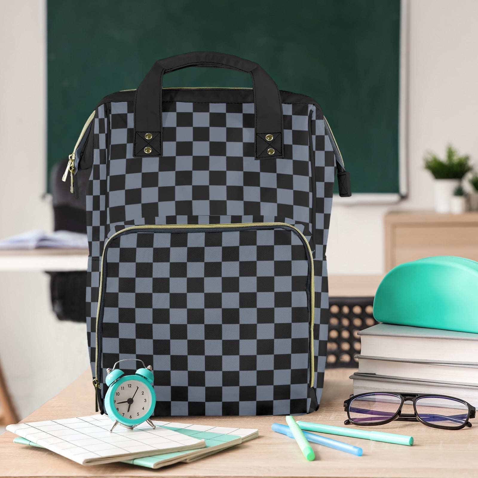 louis vuitton backpack as diaper bag Checkered Diaper Bag Backpack, Black Grey Check Luxury Baby Boy Girl Waterproof Insulated Pockets Stylish Mom Dad Designer Men Ladies Women