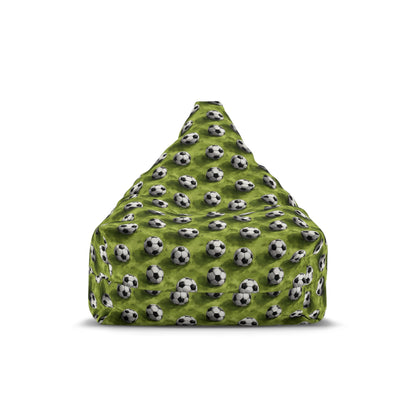 Football Bean Bag Chair Cover, Sports Soccer Balls Washable Triangle Furniture Small Large Adult Children Kids Sofa Apartment Dorm Unfilled