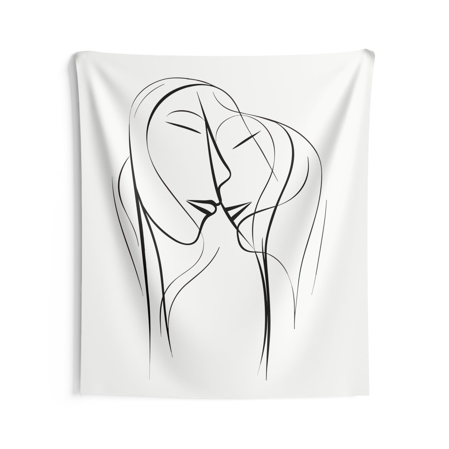 Line Art Lovers Tapestry, Minimalist Abstract Single Line Wall Art Hanging Cool Unique Vertical Aesthetic Large Small Bedroom College Dorm Starcove Fashion