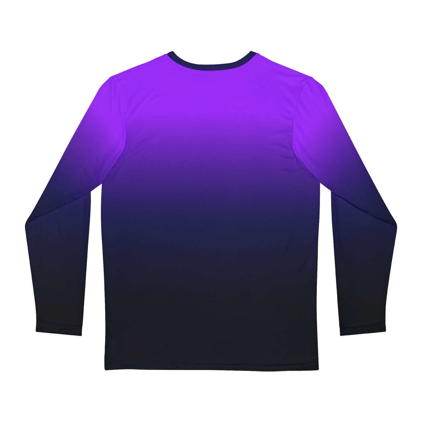 Black Blue Purple Ombre Men Long Sleeve Tshirt, Gradient Tie Dye Unisex Guys Women Designer Graphic Aesthetic Print Crew Neck Tee Shirt Top