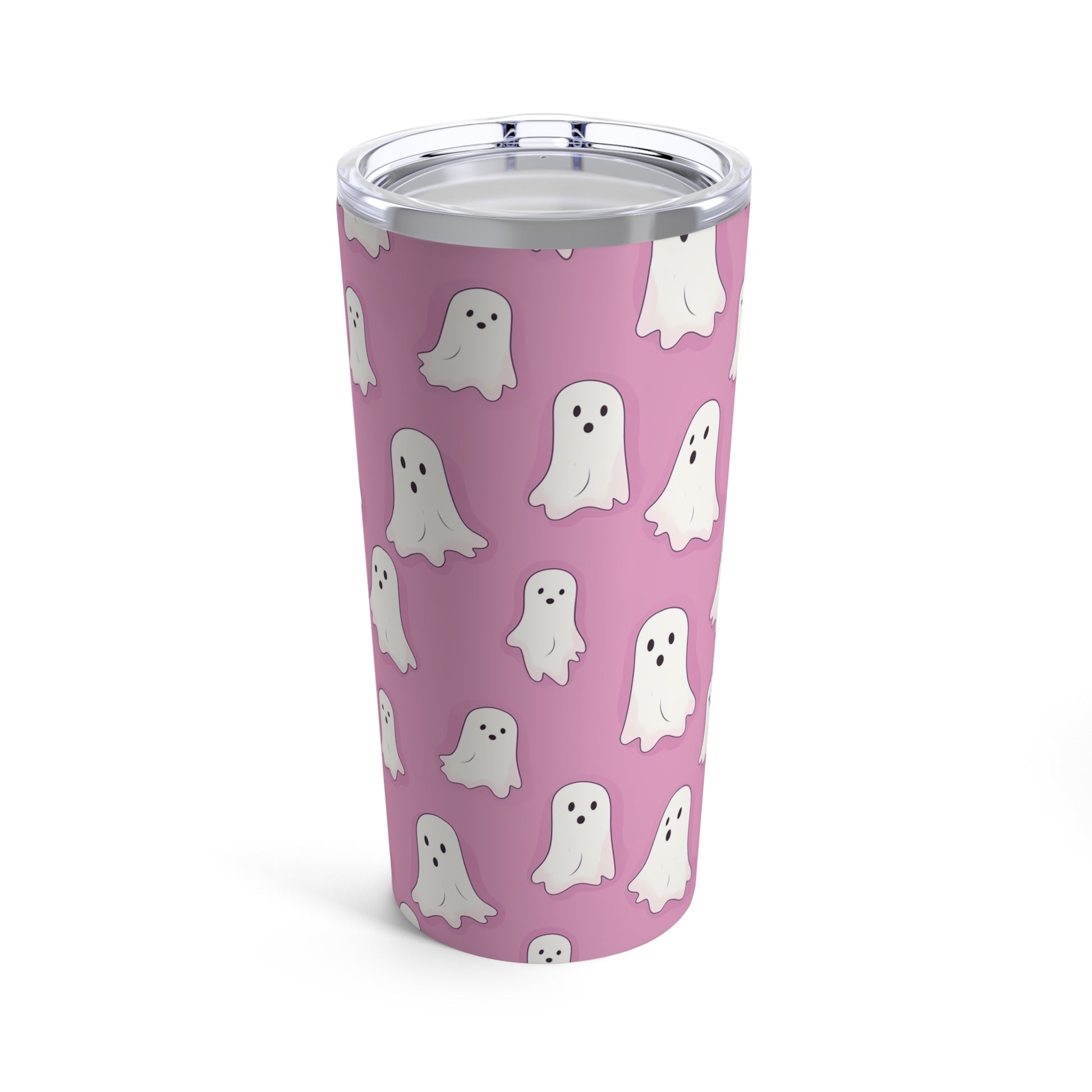 Pink Ghost Tumbler Stainless Steel 20oz Travel Mug Lid, Halloween Spoo –  Starcove Fashion