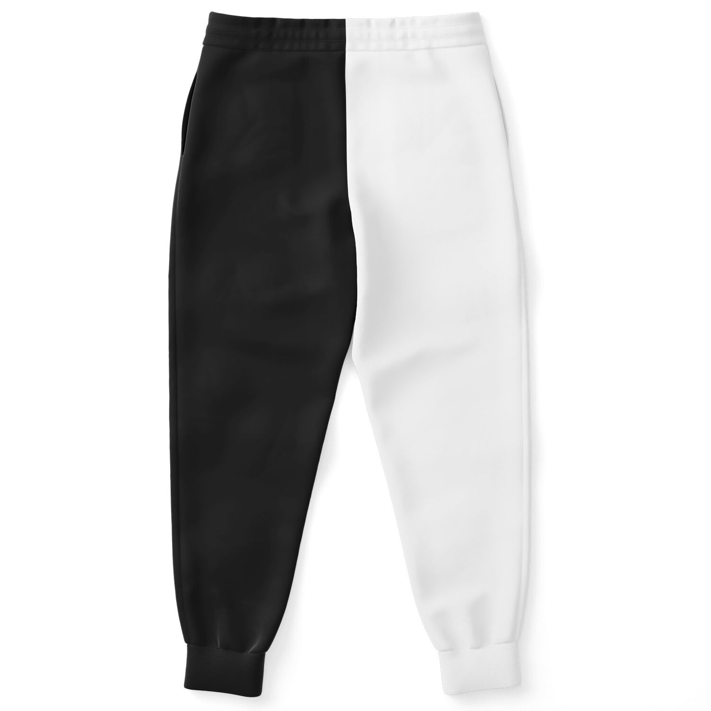 Half Black Half White Joggers Sweatpants with Pockets, Two Tone Split Color Women Men Male Female Ladies Fleece Comfy Sweats Pants Bottoms