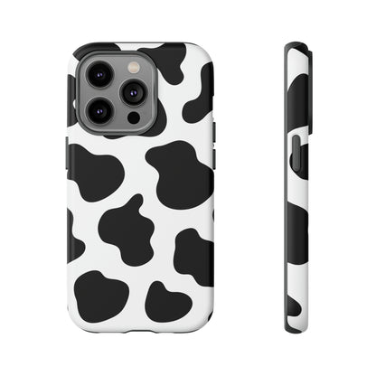 Cow Print Iphone 15 14 13 12 Pro Case, Cute Black White Tough Cases 11 8 Plus X XR XS Max Galaxy S20 S23 S10 Phone Cover Pixel