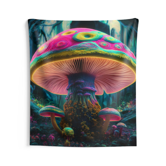 Mushroom Tapestry, Psychedelic Forest Wall Art Hanging Cool Unique Vertical Aesthetic Large Small Decor Bedroom College Dorm Room