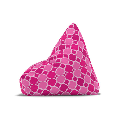 Bright Pink Geometric Bean Bag Chair Cover, Petal Washable Triangle Furniture Small Large Adult Children Kids Playroom Apartment Dorm Decor