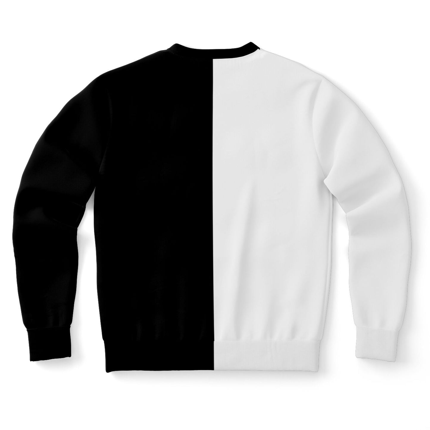 Half Black Half White Sweatshirt, Two Tone Color Block Crewneck - Main Image