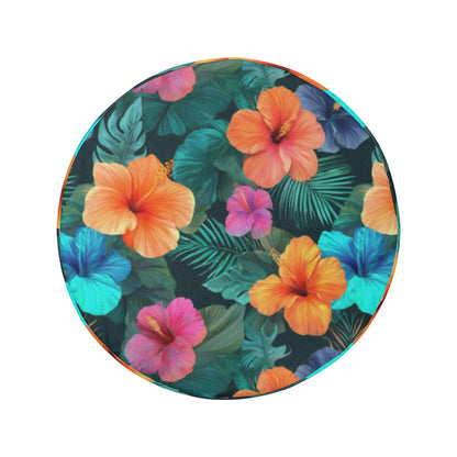 Hibiscus Spare Tire Cover, Hawaiian Tropical Floral Flowers Colorful Wheel Accessories Unique Design Backup Camera Hole Trailer Back Women - Starcove Fashion