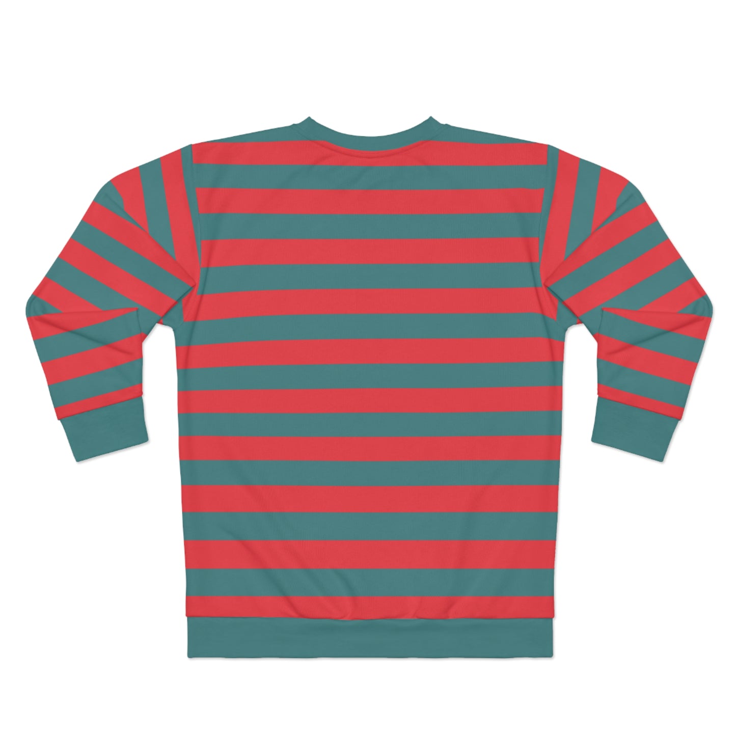 Green and Red Striped Sweatshirt, Graphic Crewneck Fleece Cotton Sweater Jumper Pullover Men Women Adult Aesthetic Designer Top