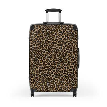 Leopard Suitcase Luggage, Animal Print Cheetah Carry On 4 Wheels Cabin Travel Small Large Set Rolling Spinner Lock Designer Hard Shell Case - Starcove Fashion