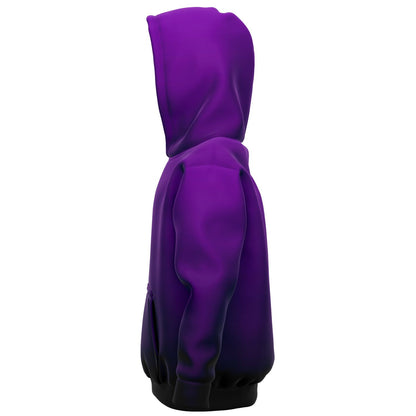 Black Purple Ombre Kids Pullover Hoodie, Tie Dye Gradient Girls Boy Toddler Youth Children Fleece Cozy Cotton Hooded Sweatshirt with Pockets