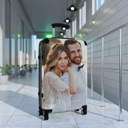 Custom Photo Suitcase Luggage, Personalized Upload Picture Carry On 4 Wheels Cabin Travel Small Large Set Rolling Spinner Lock Hard Shell