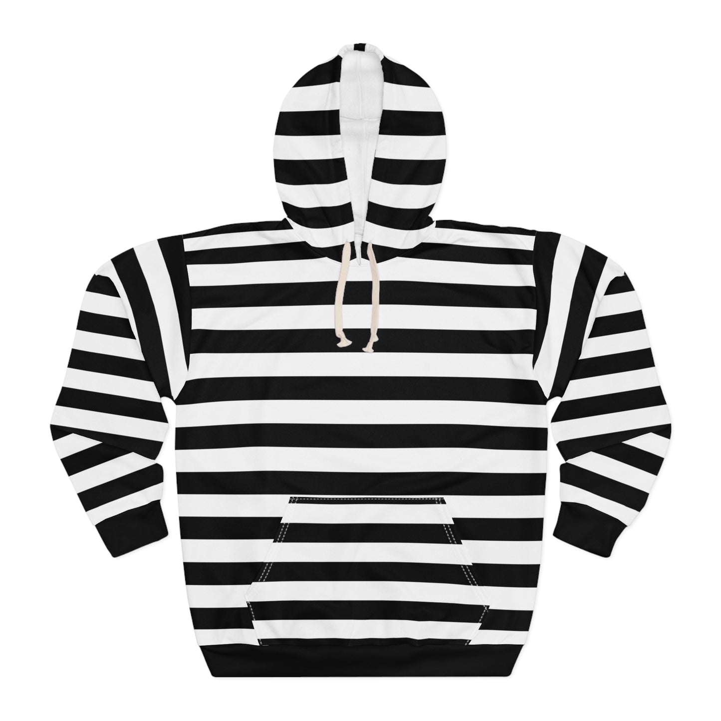 Black White Striped Hoodie, Stripe Pullover Men Women Adult Guys Ladies Aesthetic Graphic Cotton Hooded Sweatshirt with Pockets