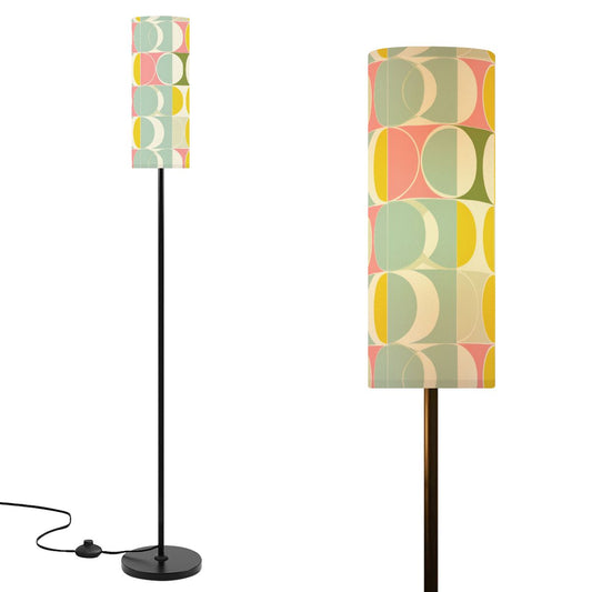 Mid Century Modern Floor Lamp (Made in USA), Yellow Modern Standing Light Lampshade Living Room Bedroom Tall Corner Dimmable Reading Vintage