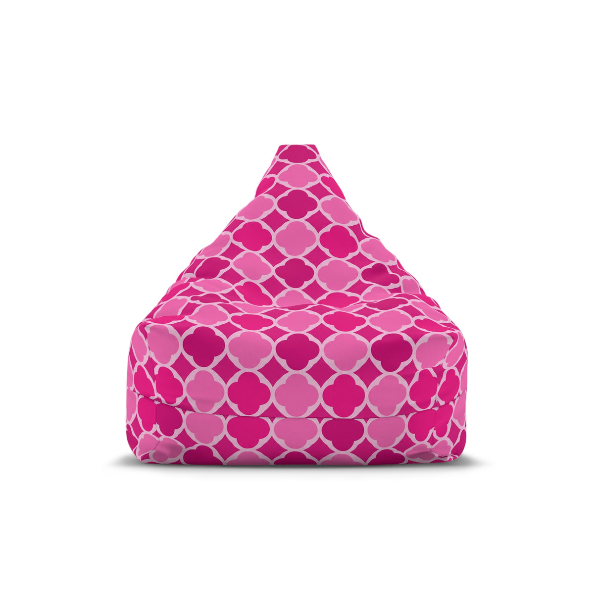 Bright Pink Geometric Bean Bag Chair Cover, Petal Washable Triangle Furniture Small Large Adult Children Kids Playroom Apartment Dorm Decor