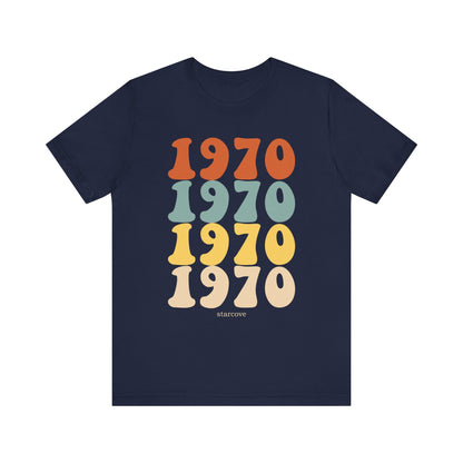 1970 shirt, Birthday Party Women Men Dad Mom Born 70s Retro Vintage 55th Turning Years Gift Idea Present Made Funny Graphic TShirt Tee