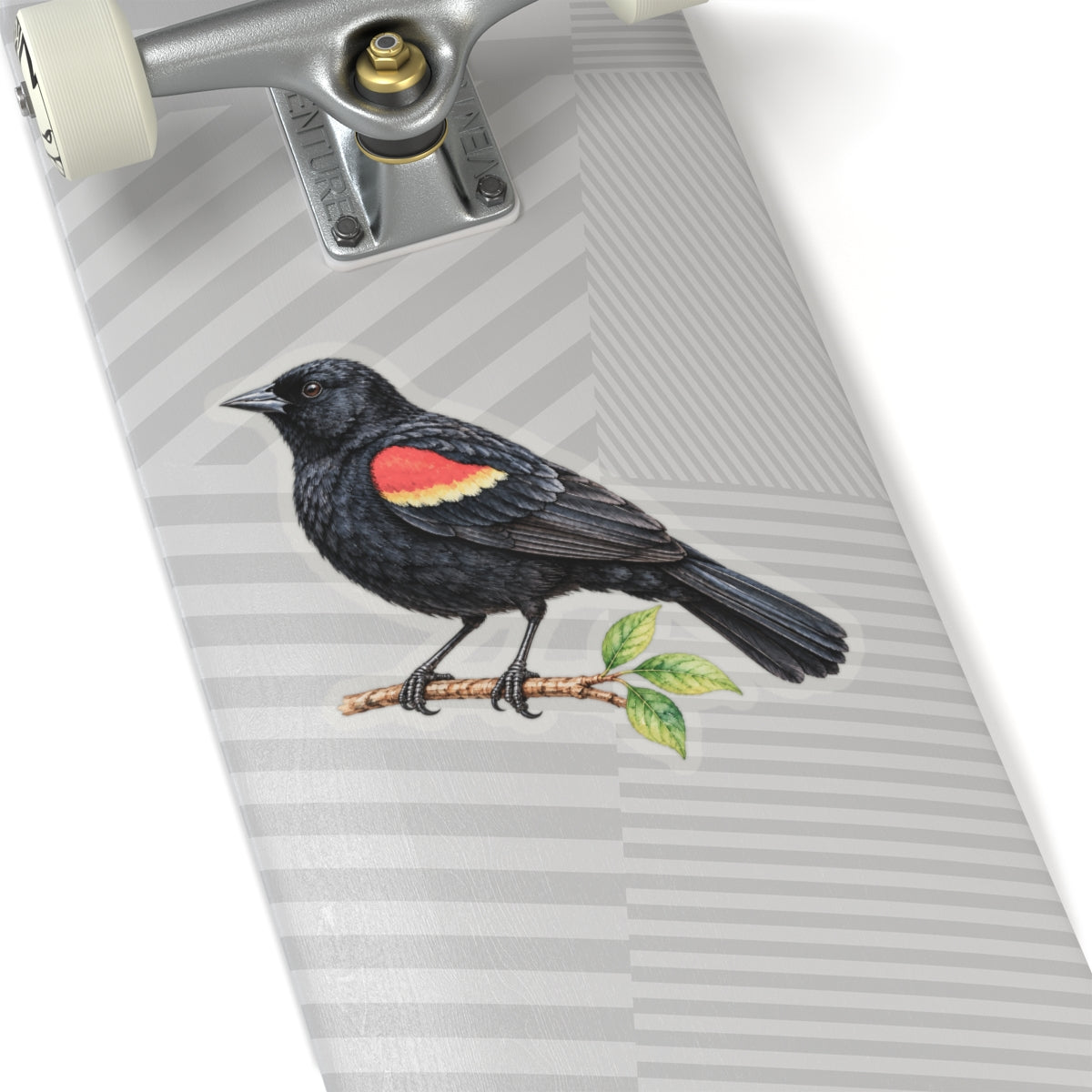 Red-Winged Blackbird Bird Sticker Decal, Birdwatcher Wetland Watercolor Art Vinyl Laptop Waterbottle Tumbler Car Waterproof Bumper Clear Die Cut