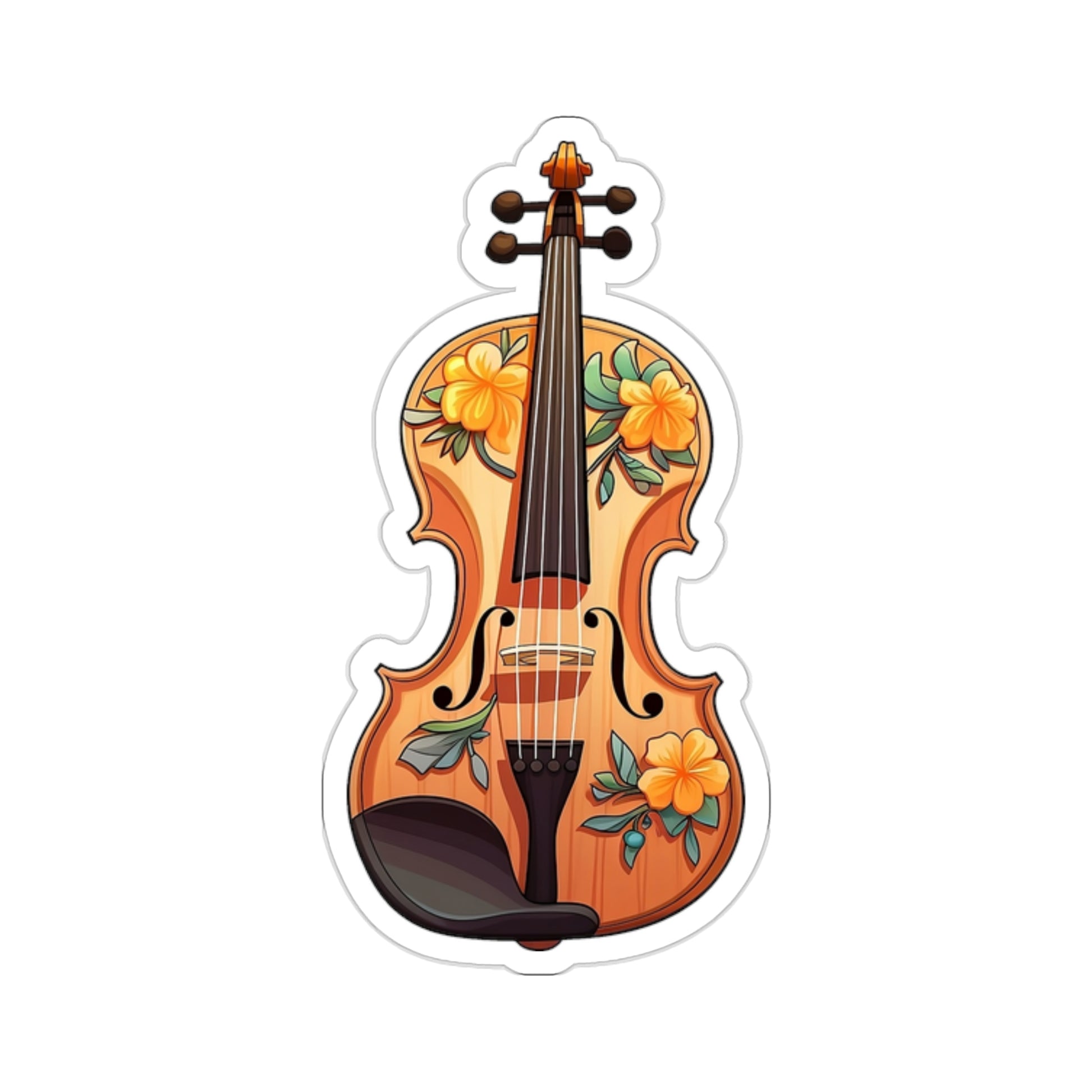 Violin Sticker Decal, Musical Instrument Art Vinyl Laptop Cute Waterbottle Tumbler Car Waterproof Bumper Clear Aesthetic Die Cut Wall Starcove Fashion