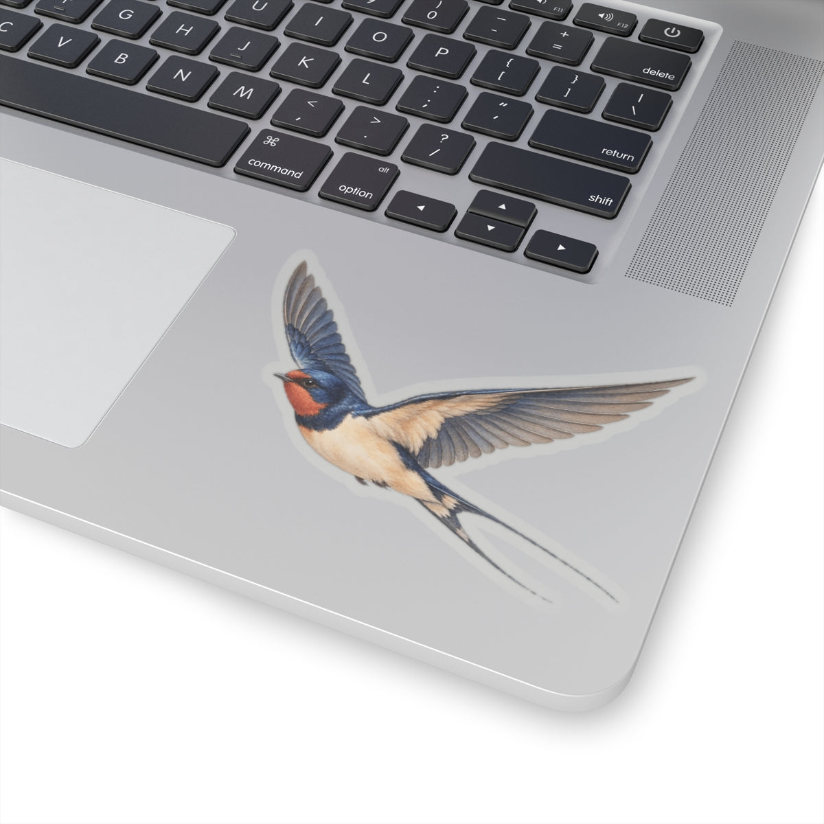 Barn Swallow Bird Sticker Decal, Blue Flying Birdwatcher Watercolor Art Vinyl Laptop Waterbottle Tumbler Car Waterproof Bumper Clear Die Cut