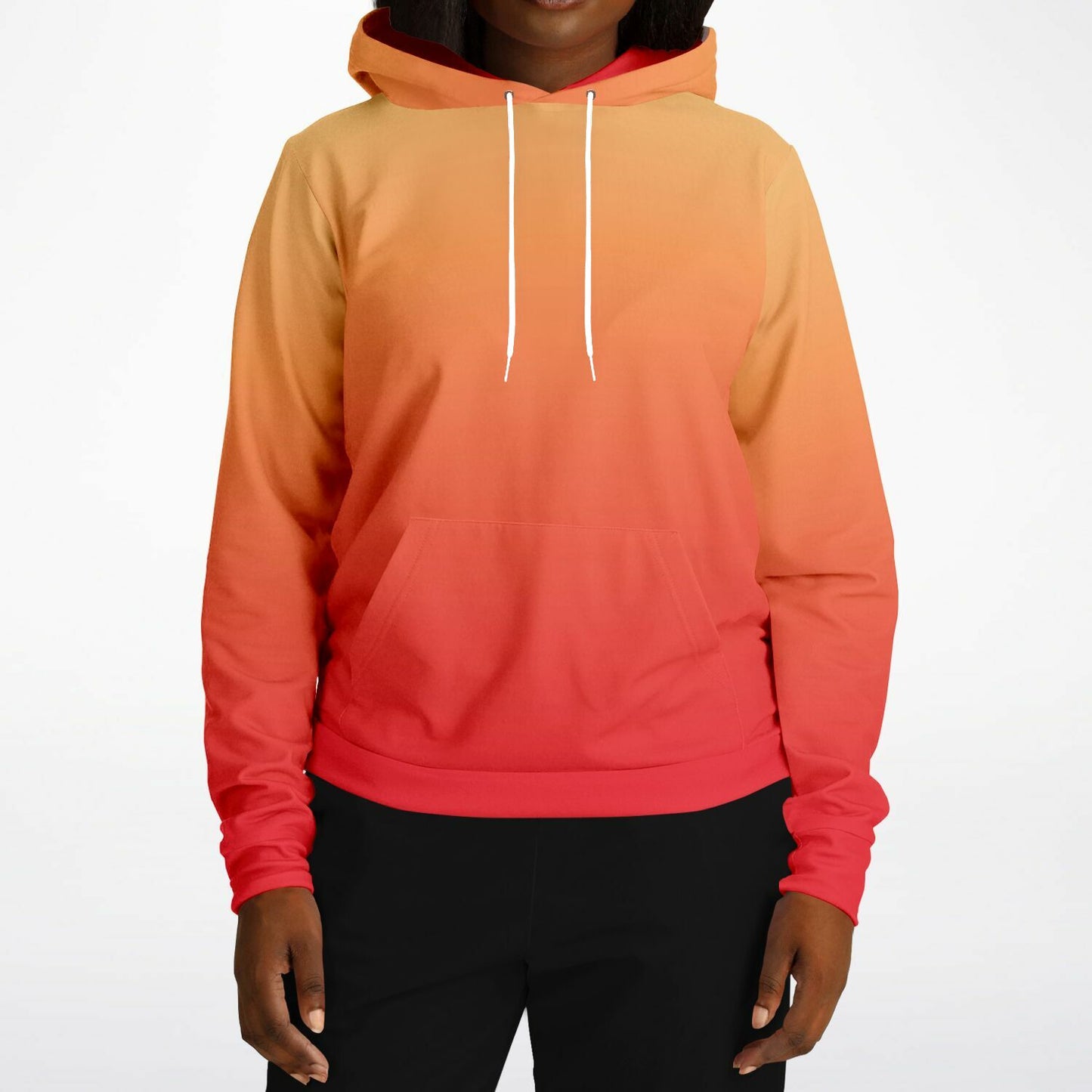 Red Orange Yellow Ombre Hoodie, Gradient Tie Dye Pullover Men Women Aesthetic Graphic Cotton Hooded Sweatshirt Pockets Designer Plus Size