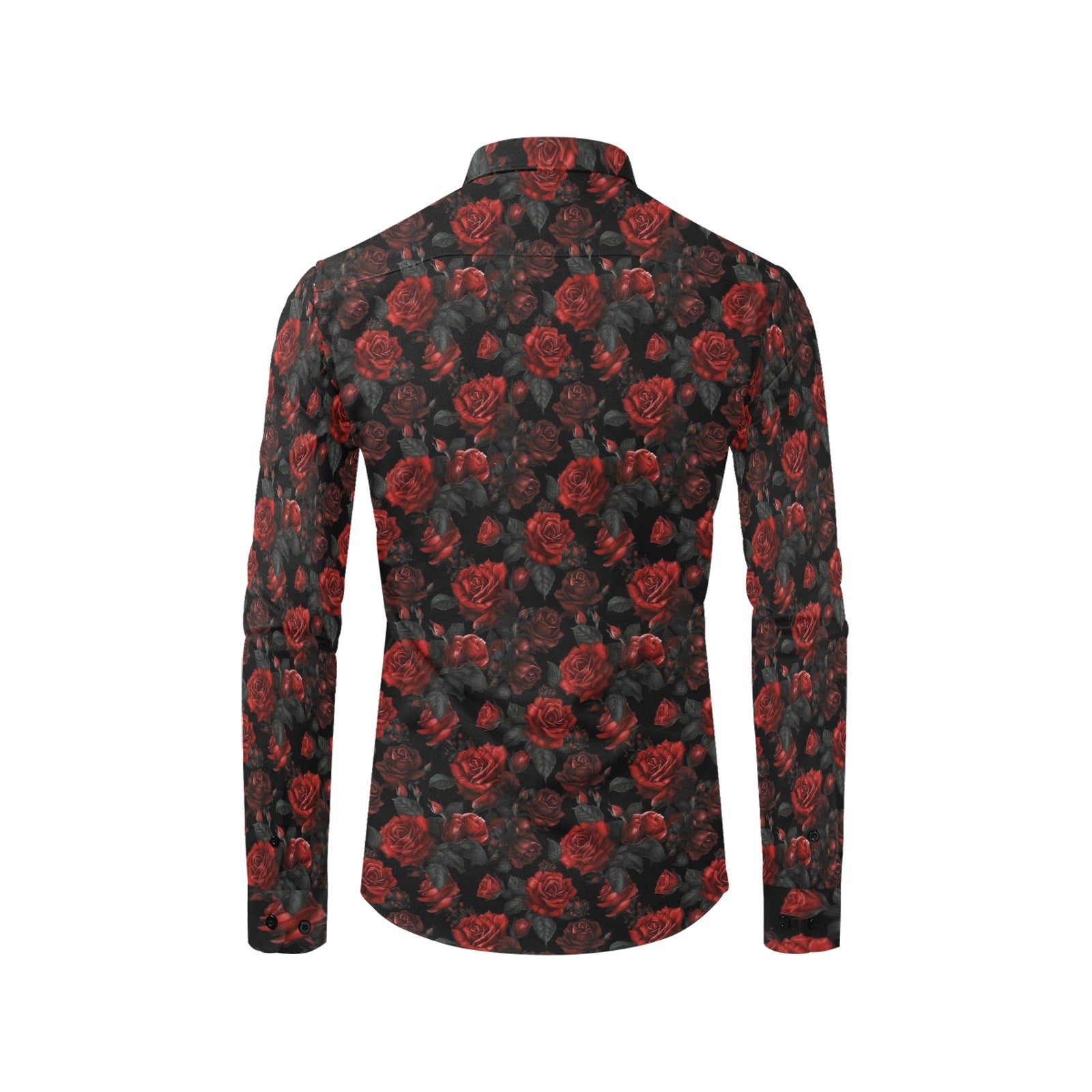 black dress shirt with red roses black red dress shirt Black & Red Rose Cowboy Embroidered Dress Shirt for Men Small