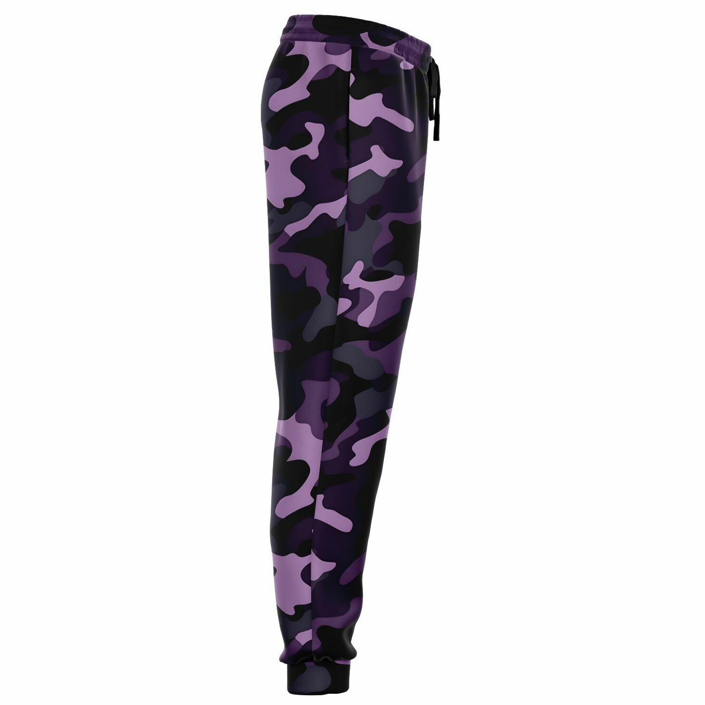 Black Purple Camo Joggers Sweatpants with Pockets, Camouflage Women Men Female Ladies Fleece Comfy Cotton Sweats Pants Loungewear Bottoms