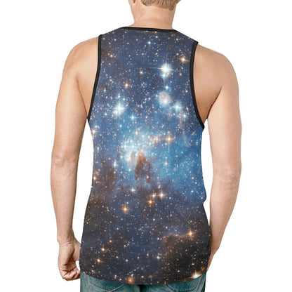 Galaxy Tank Top Shirt, Space Universe Stars Men Guys Male Sleeveless Festival Workout Fitness Sports Summer Casual Muscle Graphic Tee
